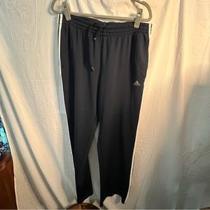Vintage Navy Men’s Adidas Pants, white stripe,Sz L